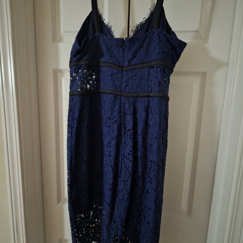 Express Midnight Blue Lace Midi Dress